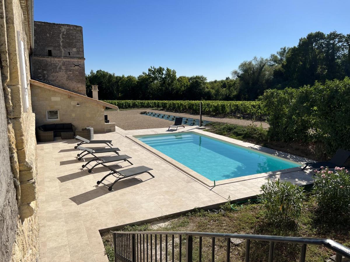 Saint-Sulpice-de-Faleyrens Gite Avec Piscine, Chateau De Lescours, St-Emilion מראה חיצוני תמונה